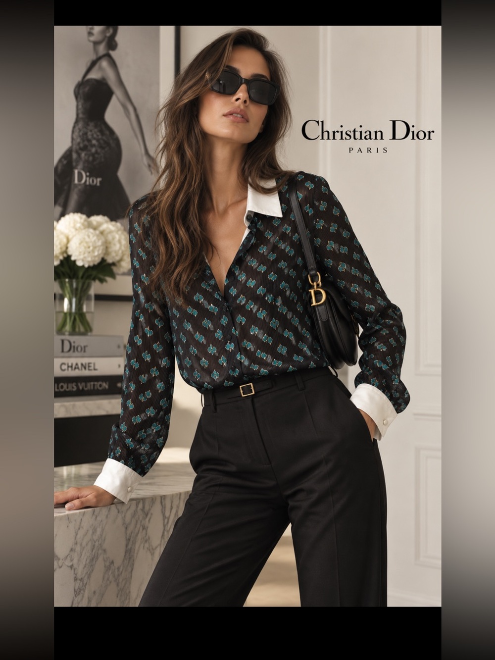 Vintage! CHRISTIAN DIOR geometric print buttons shown shirt!